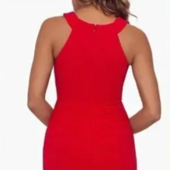 Xscape Cross Front Cutout Scuba Gown Pink Size 2 NWOT - Picture 4 of 7